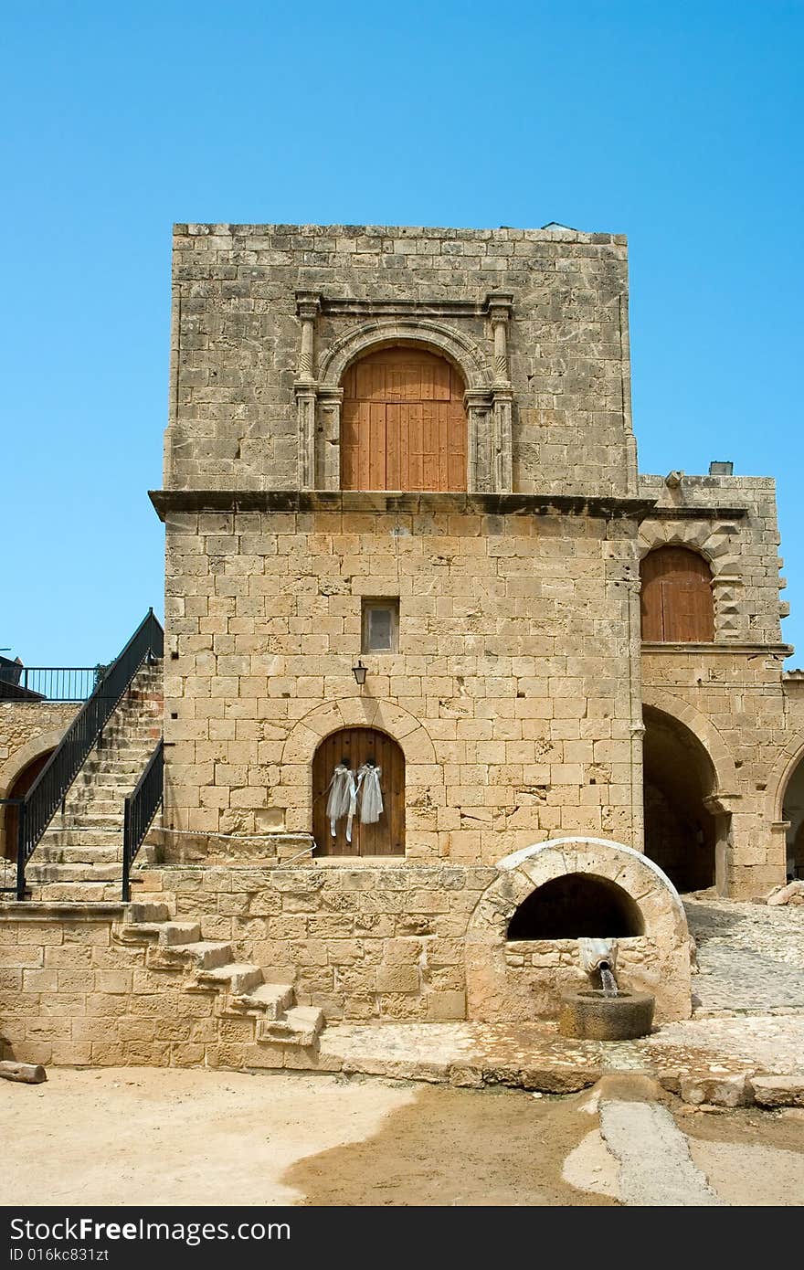 Exterior of an old house on Cyprus island Greece