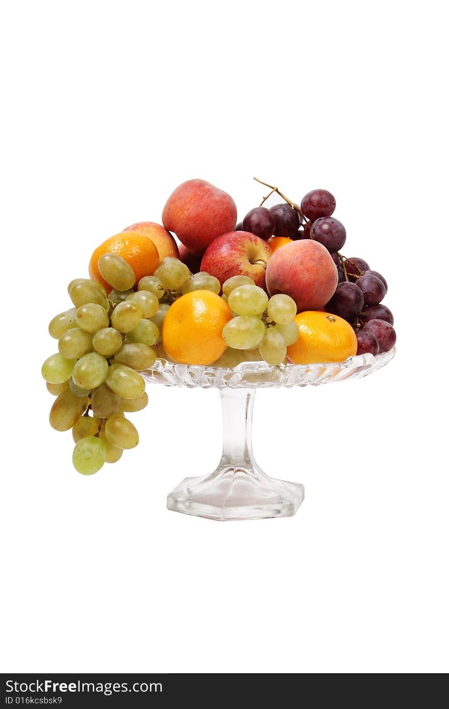 Fresh fruits on white background