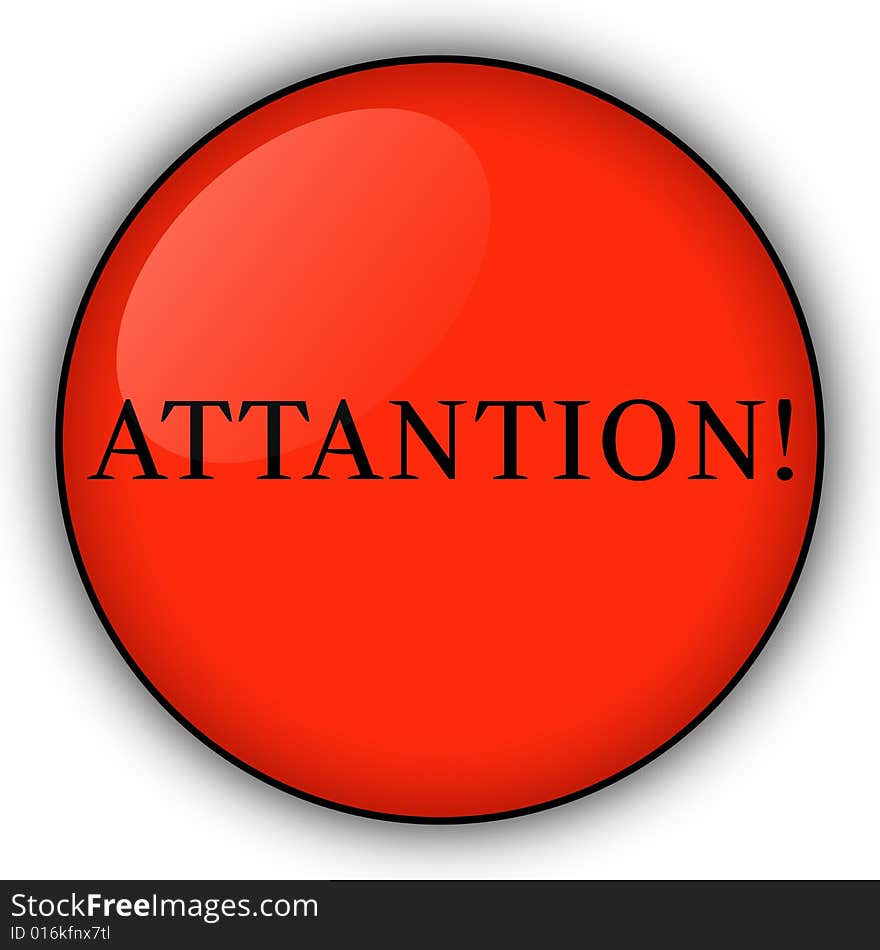 Attantion red web button for designers. Attantion red web button for designers