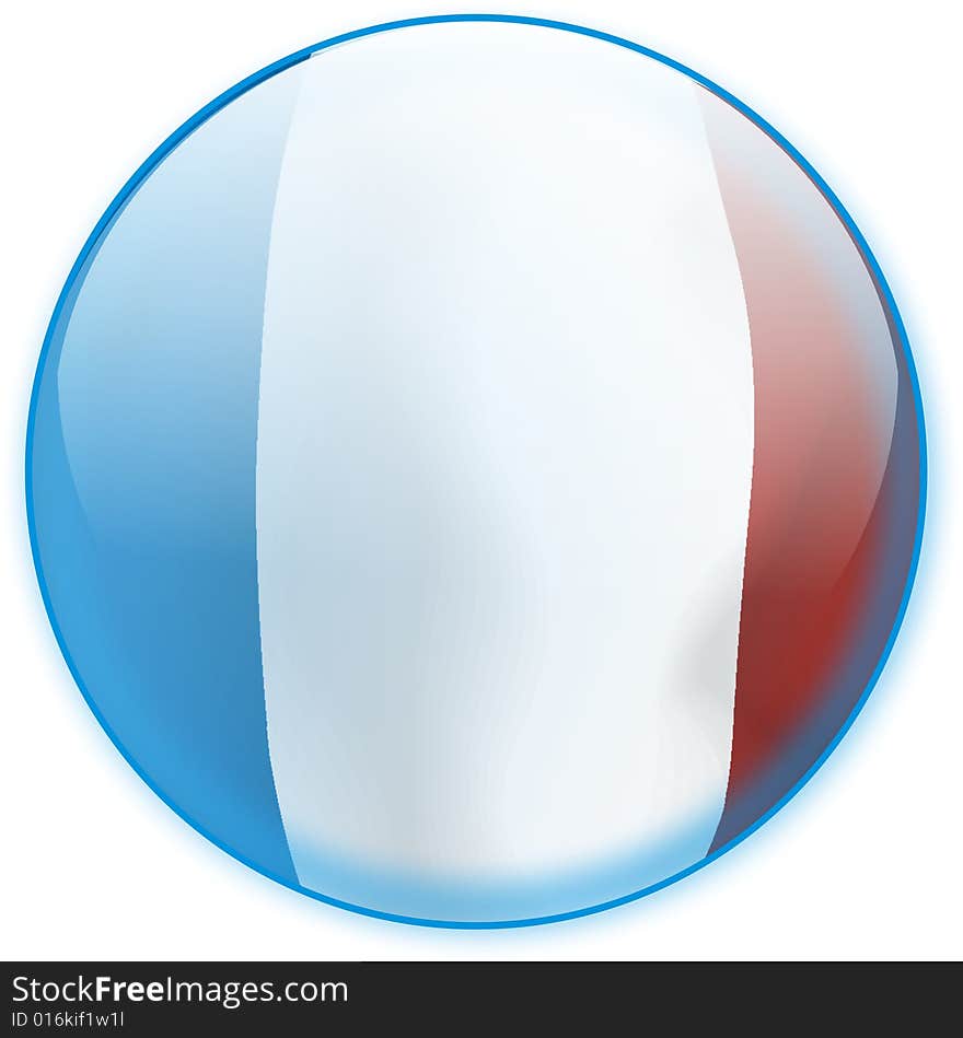 Blue web button with flag of France inside. Ready for design. VECTOR file is in attachment. All layers can be modified. Blue web button with flag of France inside. Ready for design. VECTOR file is in attachment. All layers can be modified