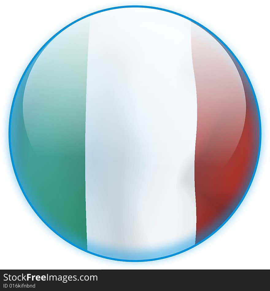 Blue web button with flag of Italy inside. Ready for design. VECTOR file is in attachment. All layers can be modified. Blue web button with flag of Italy inside. Ready for design. VECTOR file is in attachment. All layers can be modified