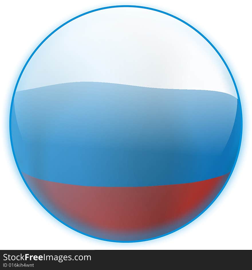 Blue button flag Russia