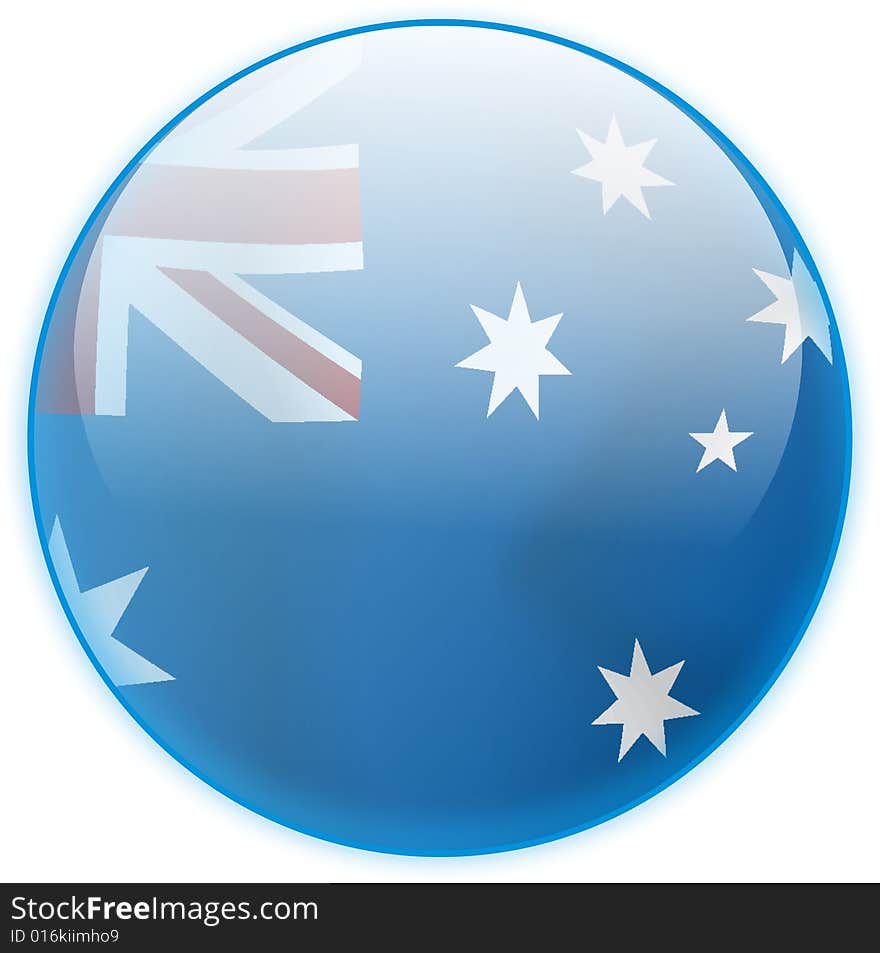 Blue web button with flag of Australia inside. Ready for design. VECTOR file is in attachment. All layers can be modified. Blue web button with flag of Australia inside. Ready for design. VECTOR file is in attachment. All layers can be modified