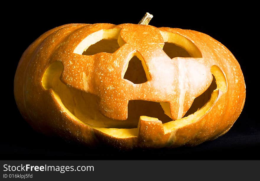 Halloween pumpkin isolated on black background