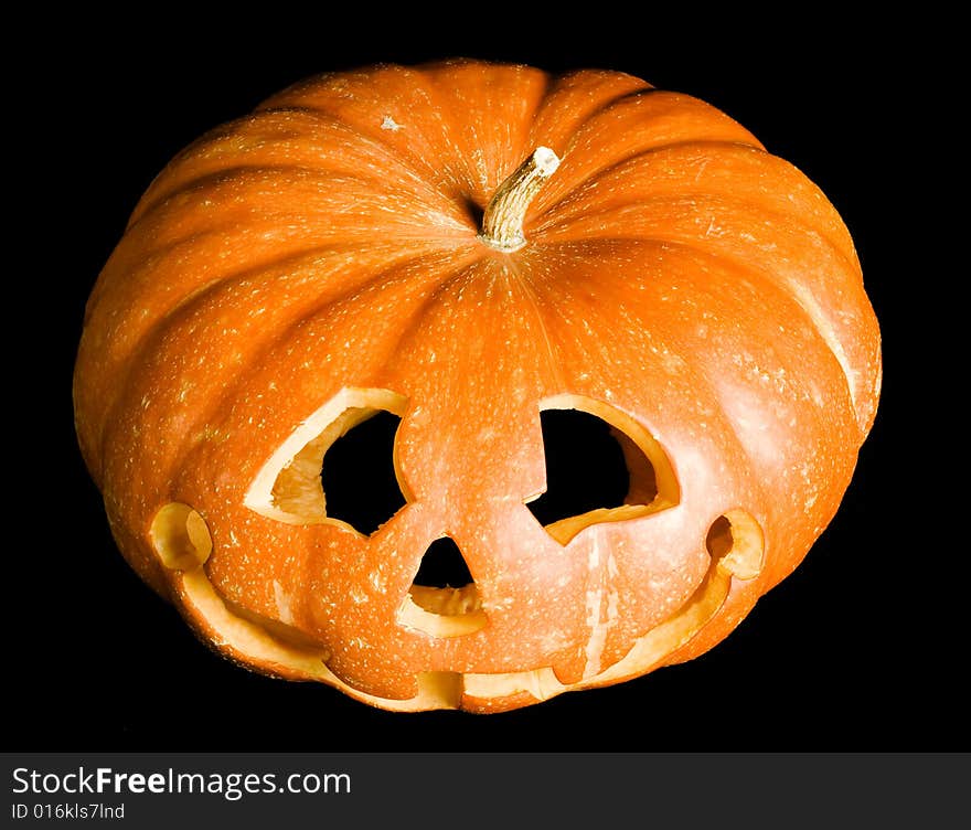 Halloween pumpkin isolated on black background