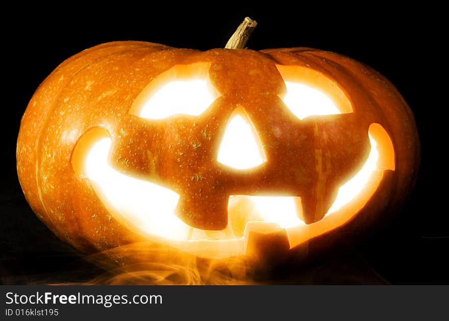 Halloween pumpkin isolated on black background