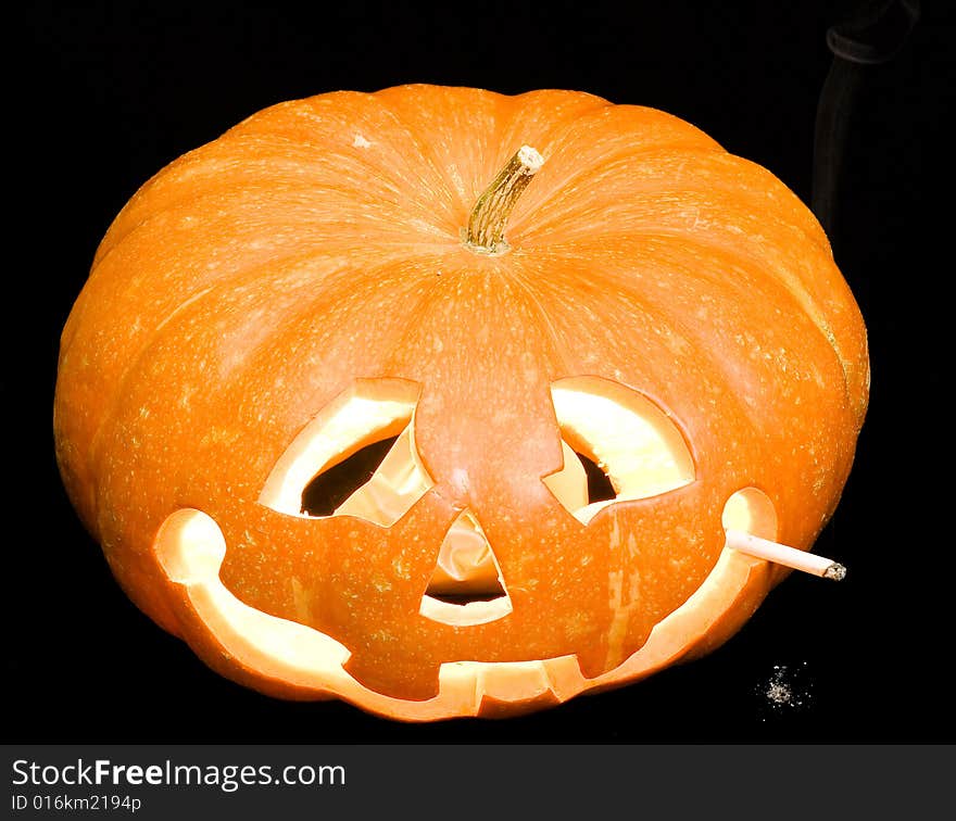 Halloween pumpkin isolated on black background