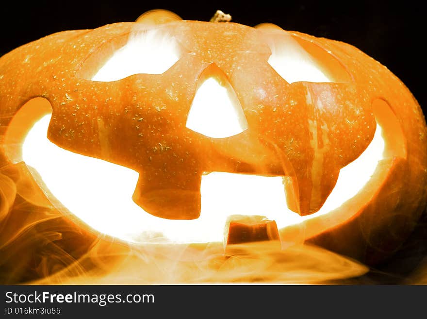 Halloween pumpkin isolated on black background