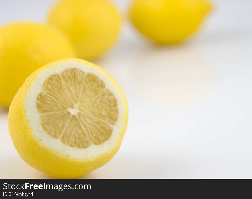 Lemon Half On White Background