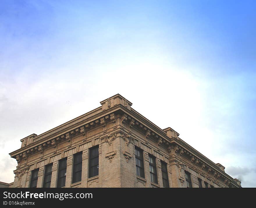 Corner of ancient building facade. Corner of ancient building facade