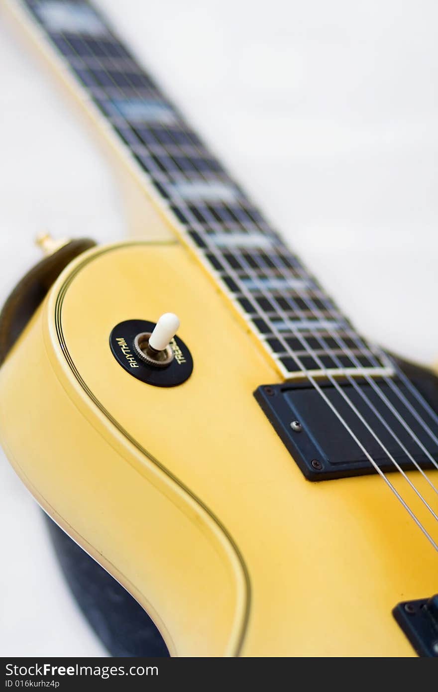 Electric guitar close up with clipping path