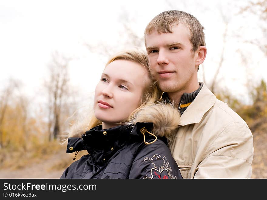 Young loving couple in the park. Young loving couple in the park