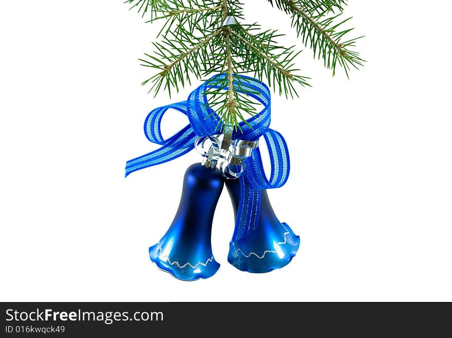 christmas bell on fir-tree