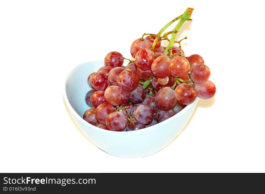 Fresh grape in the white bowl