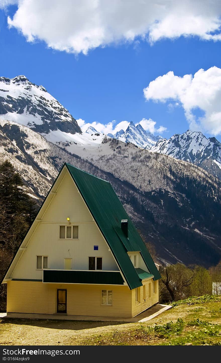 Abstract house in the mountains