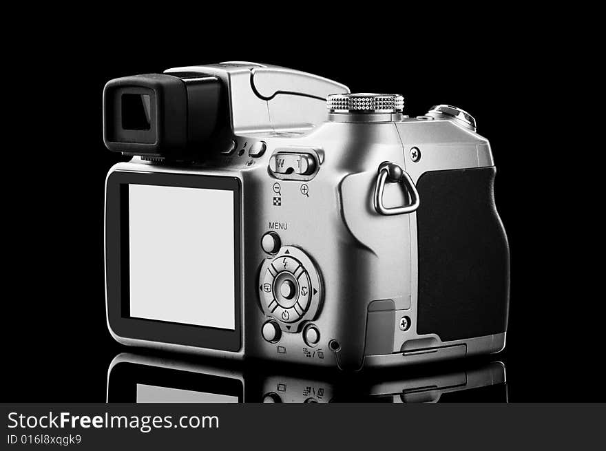 Photo camera isolated on black