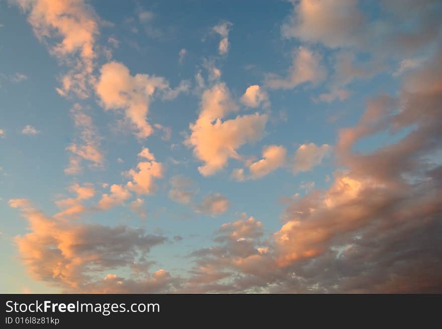 Abstract close-up sunset cloudscape. Abstract close-up sunset cloudscape