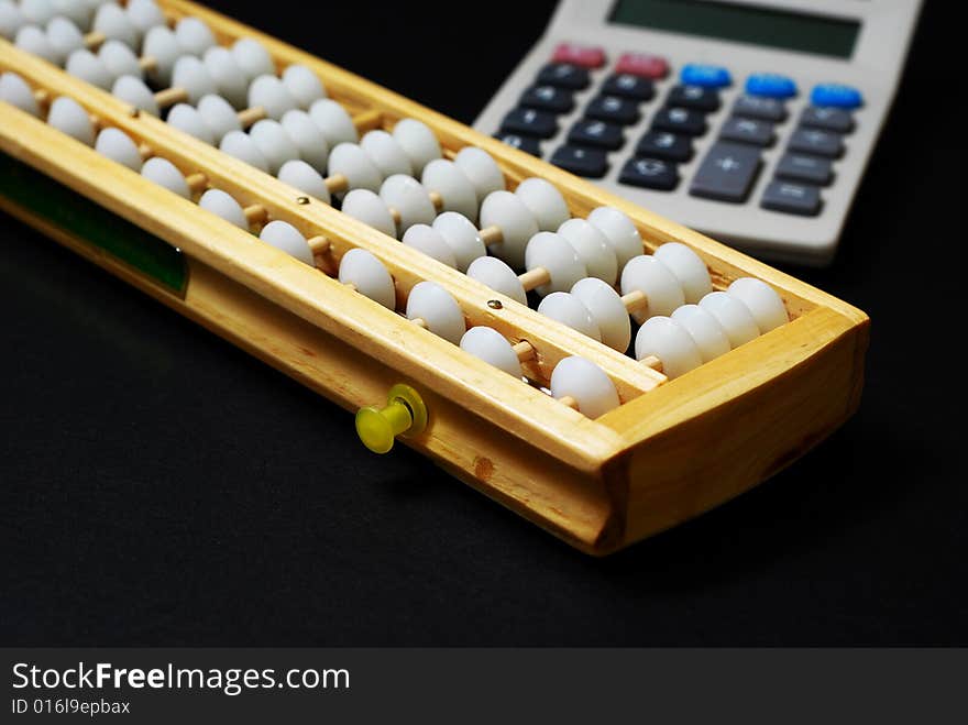 Abacus and calculator