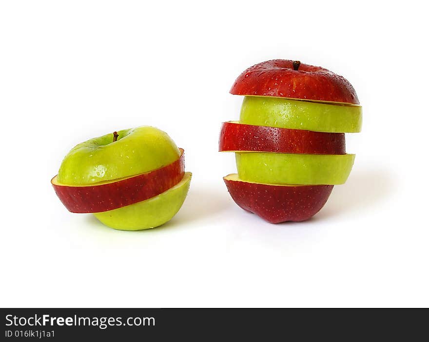 Mixed apples isolated on a white background