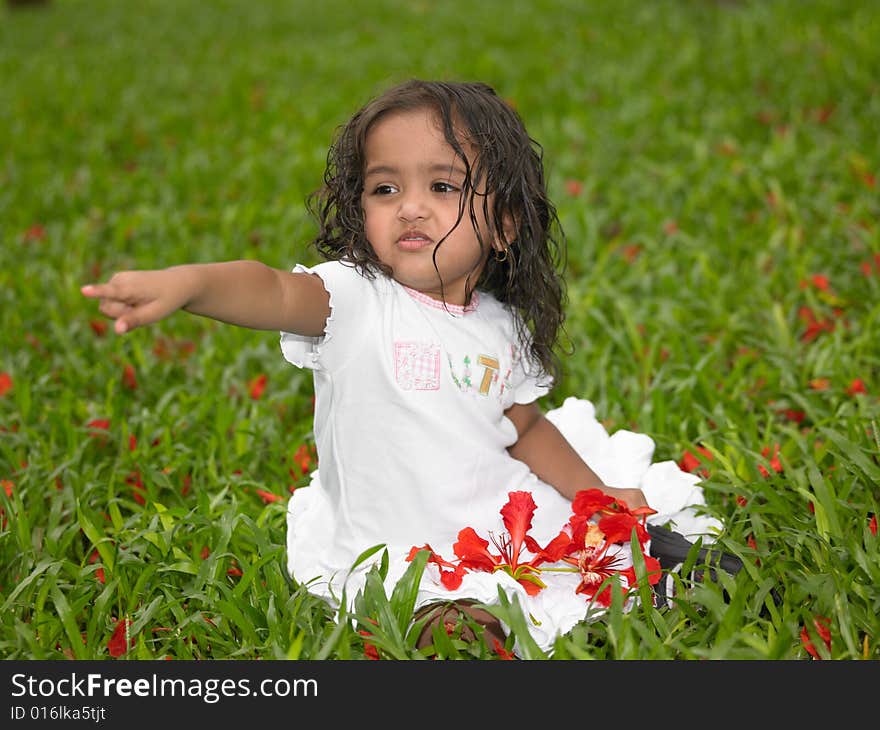 Asian Girl In The Garden