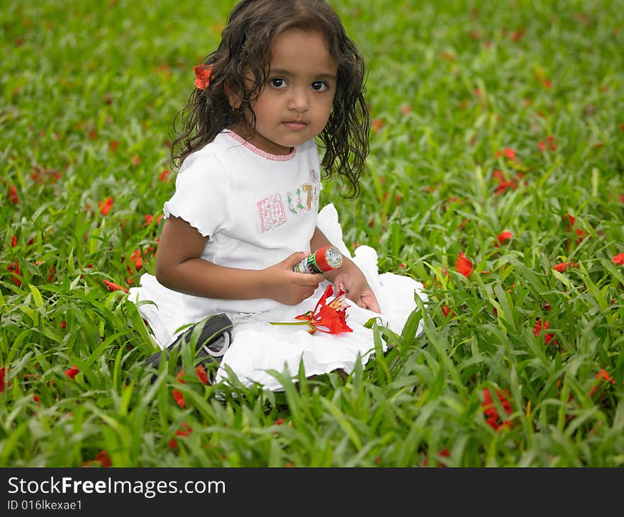 Asain Girl In The Garden