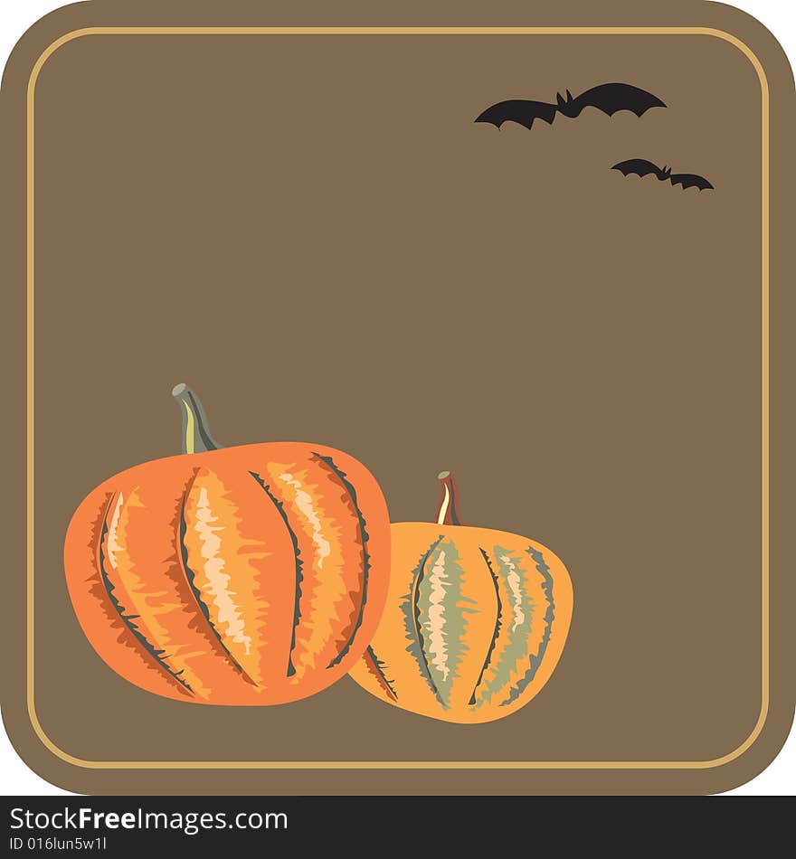 Vector illustration of pumpkins and bats. Vector illustration of pumpkins and bats