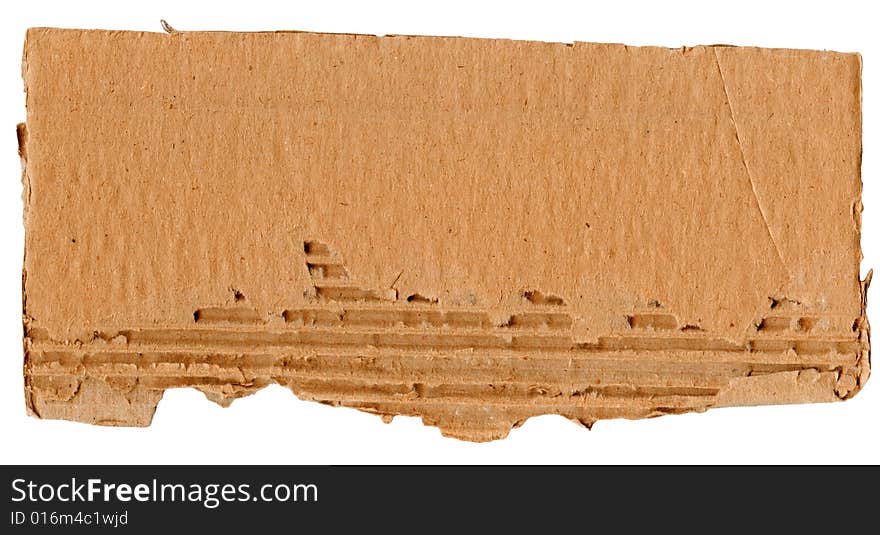 Old Cardboard Scrap isolated on white background