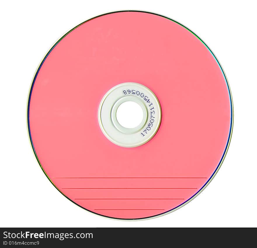 Red compact disk isolated on White background