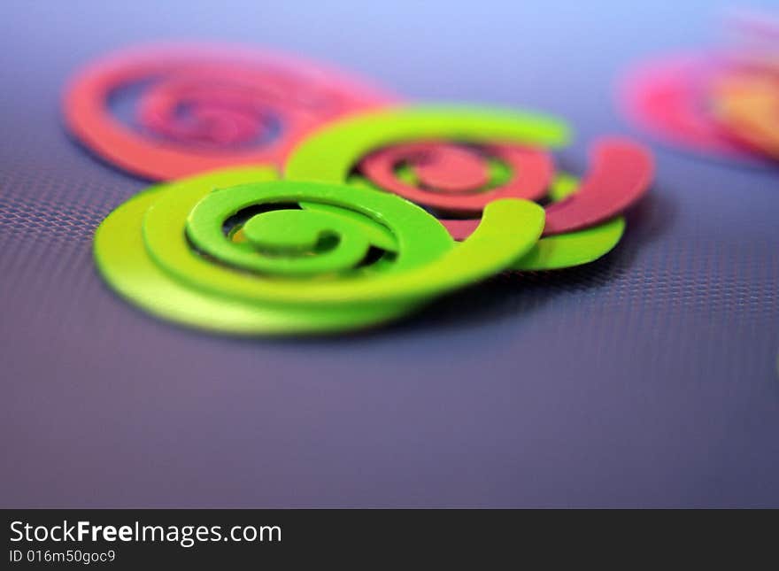 Close-up of colorful confetti swirls