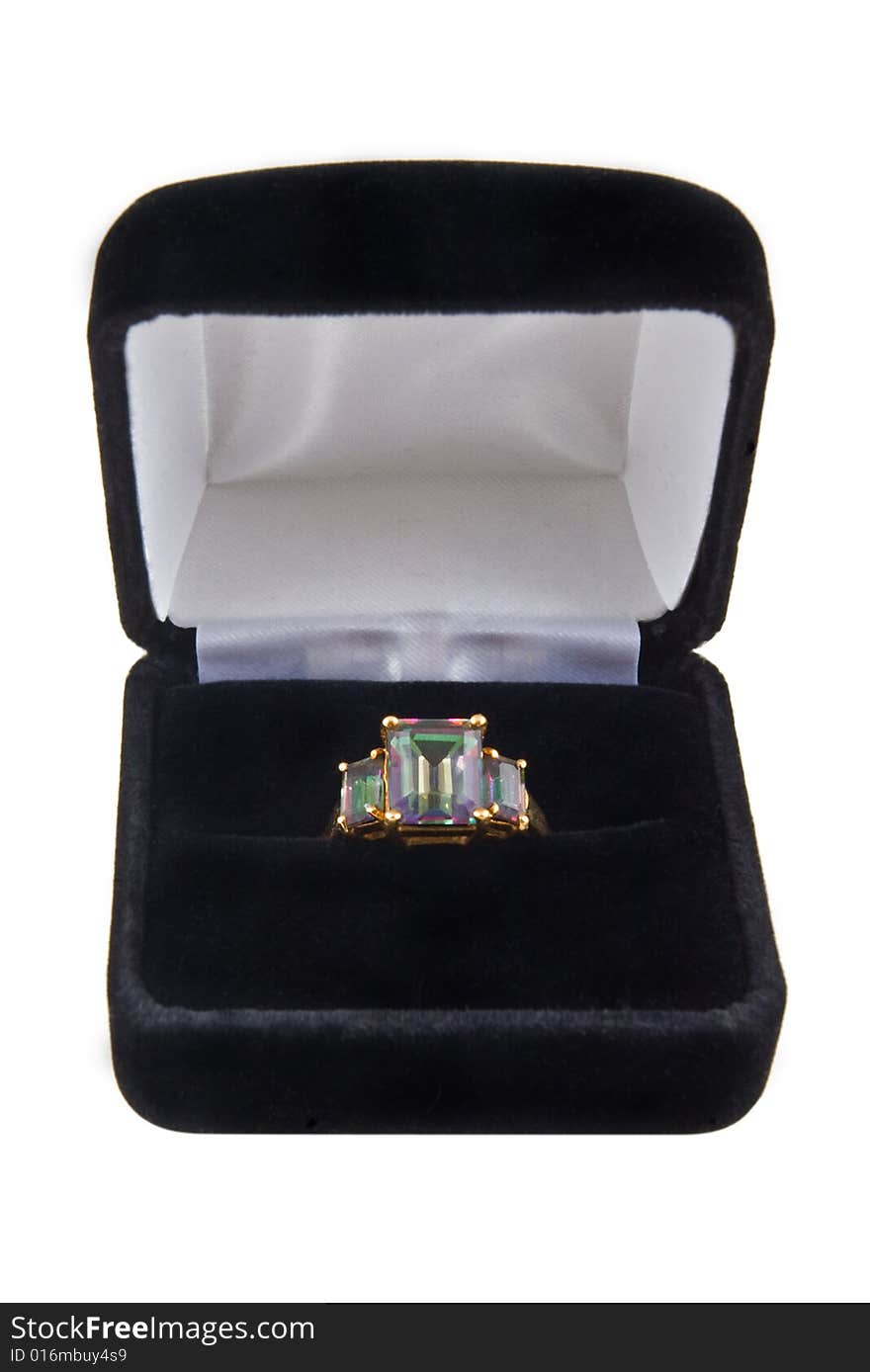 Mystic green topaz ring