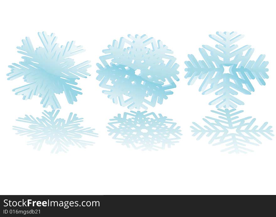 Set of three shiny snowflakes. Vector illustration. You can find similar images in my gallery!