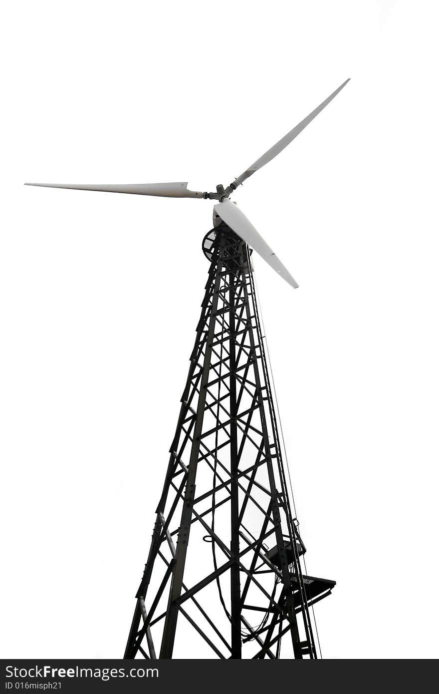 Wind Turbine Over White