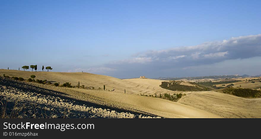 Image of Tuscan relaxing Countryside, fields and hills. Image of Tuscan relaxing Countryside, fields and hills