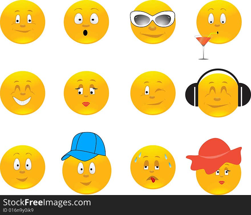 Collection of smiles. Vector illustration