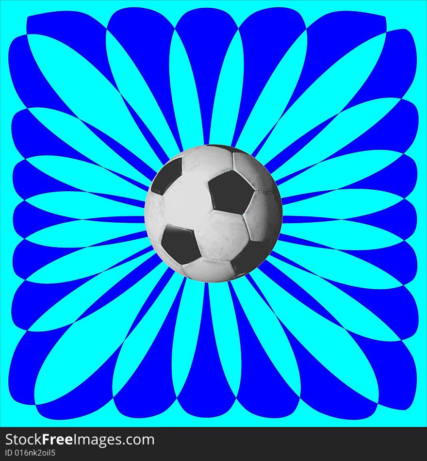 A soccer sunburst useful also for scrapbook