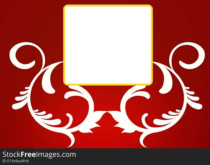 Floral frames in red  background