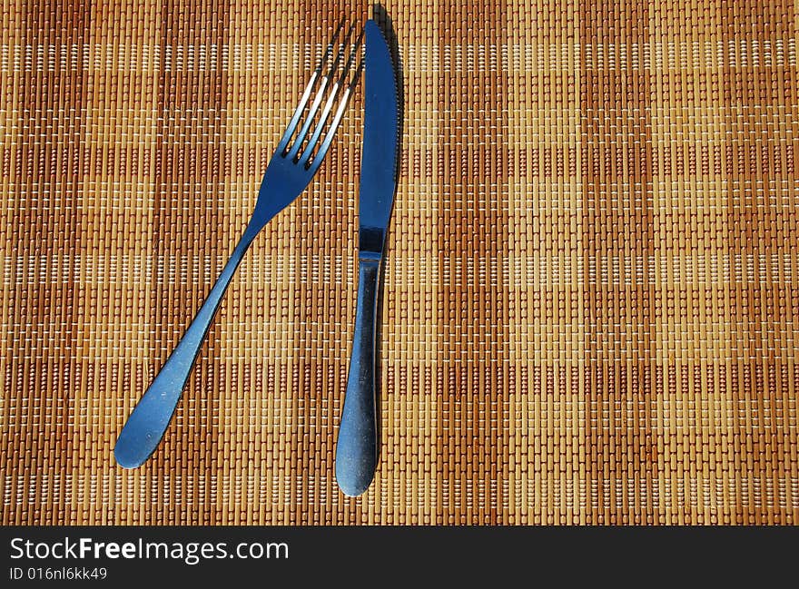 Fork and knife set on the table. Fork and knife set on the table