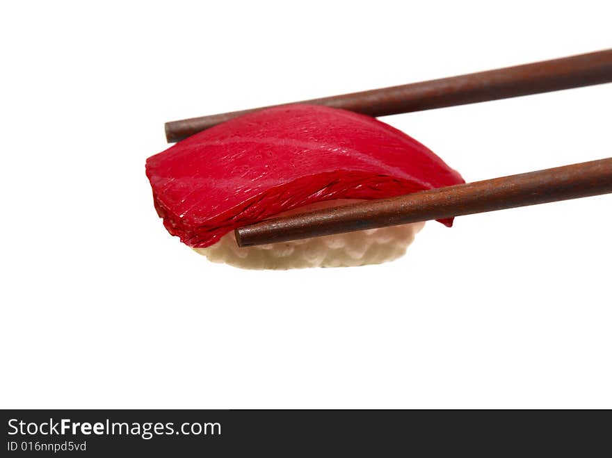 Close up sushi image capture on white color background. Close up sushi image capture on white color background