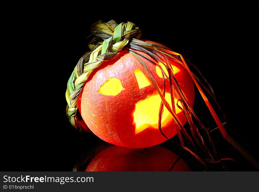 Pumpkin halloween  on black background