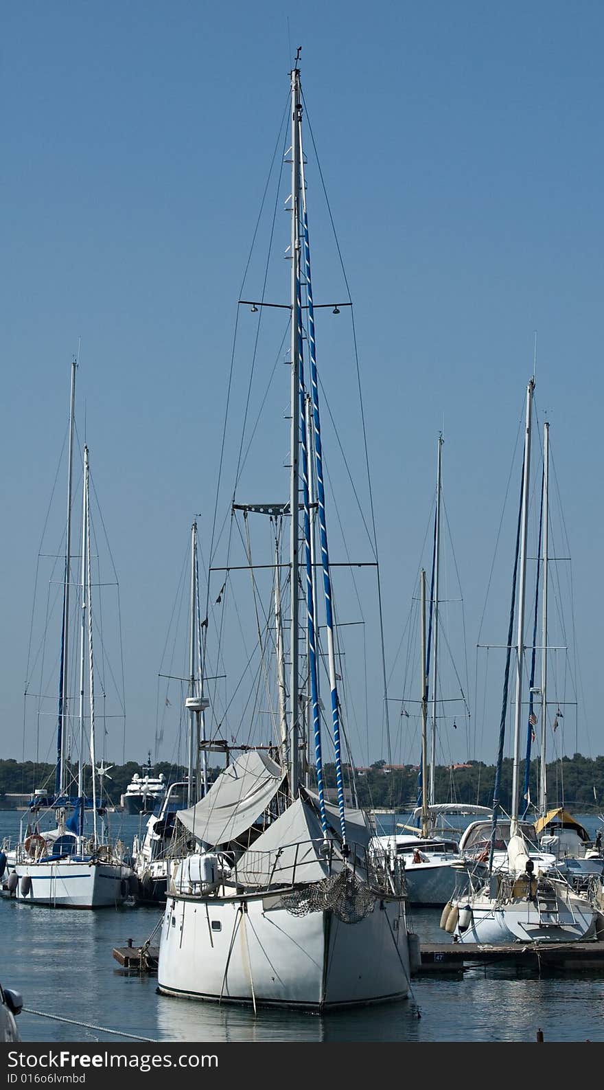 Yacht at anchor