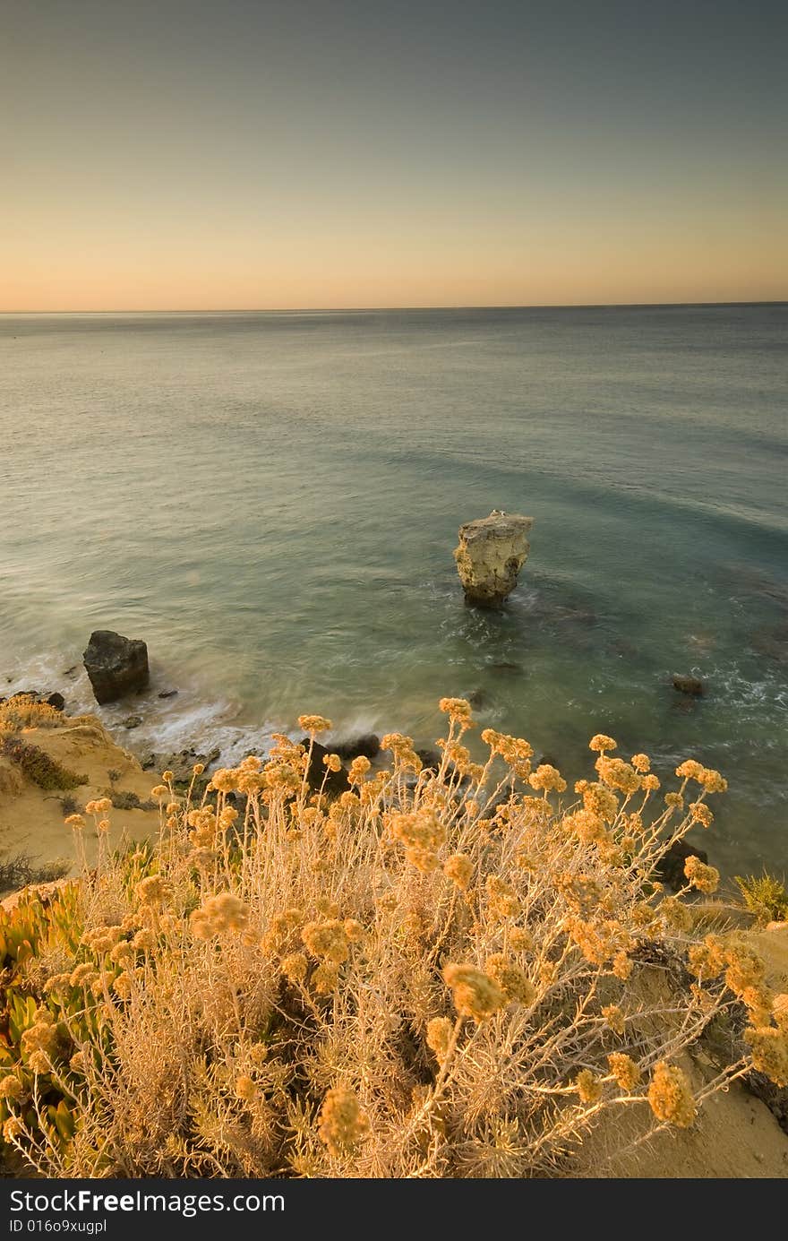 The sea from above a cliff