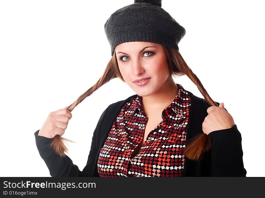 Woman in hat and jacket