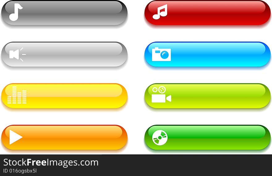 Beautiful shiny buttons. Vector illustration. Beautiful shiny buttons. Vector illustration.