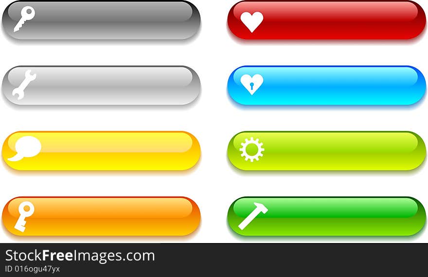 Beautiful shiny buttons. Vector illustration. Beautiful shiny buttons. Vector illustration.