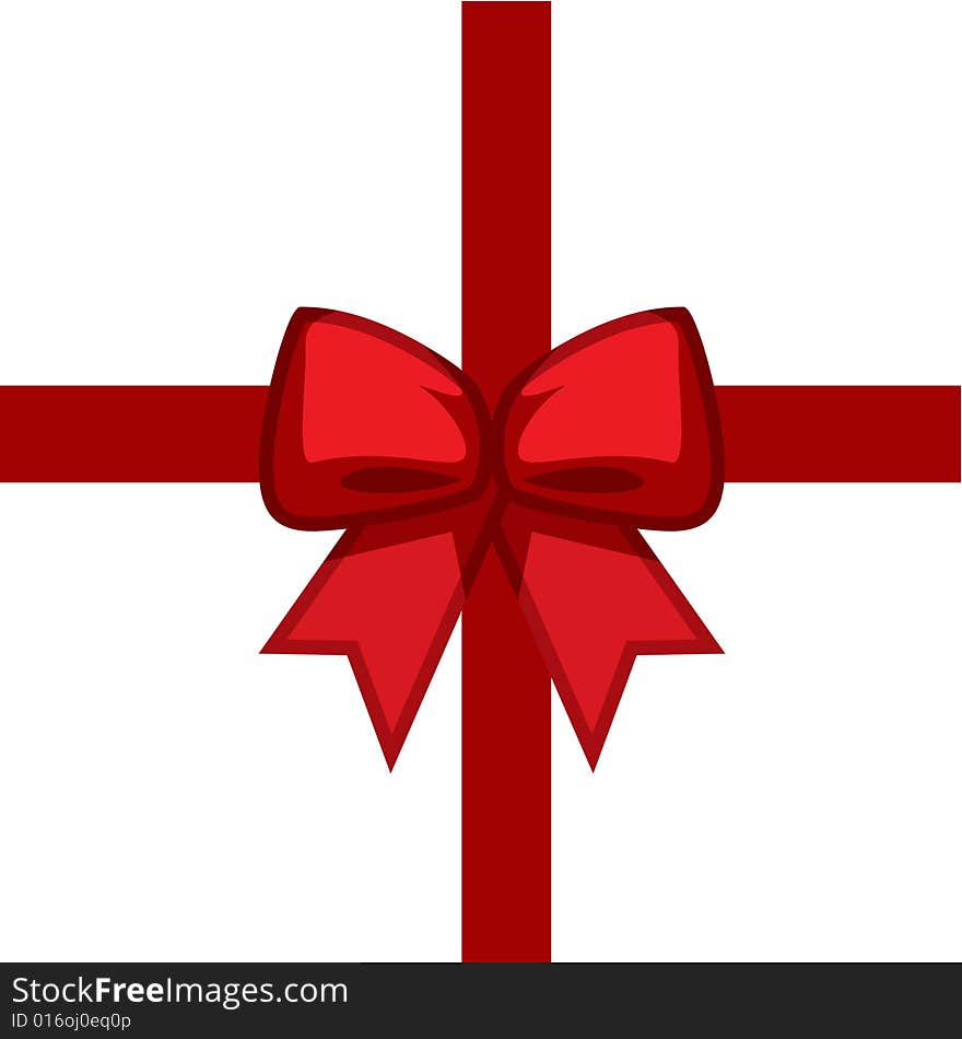 An illustration of red ribbon bow vector. An illustration of red ribbon bow vector