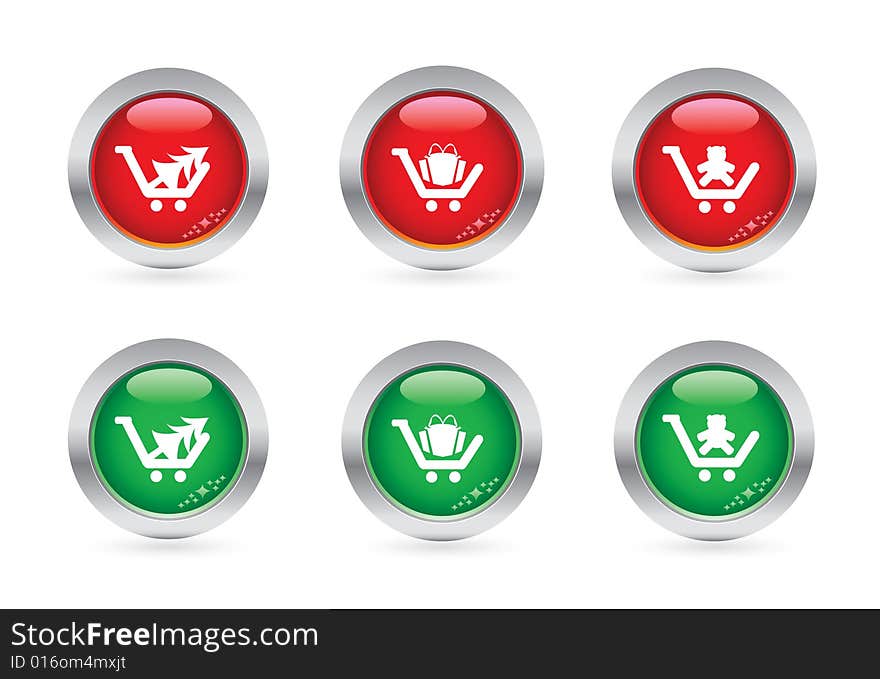 Christmas shopping buttons