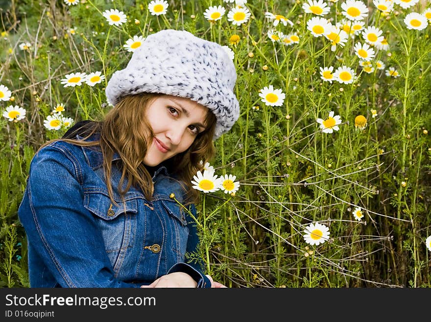 Woman portrait surrounded by flowers. Woman portrait surrounded by flowers.