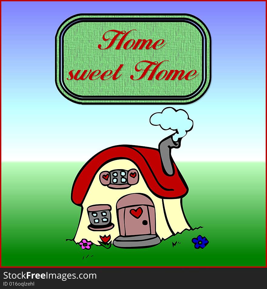 Home sweet home illustration -Card