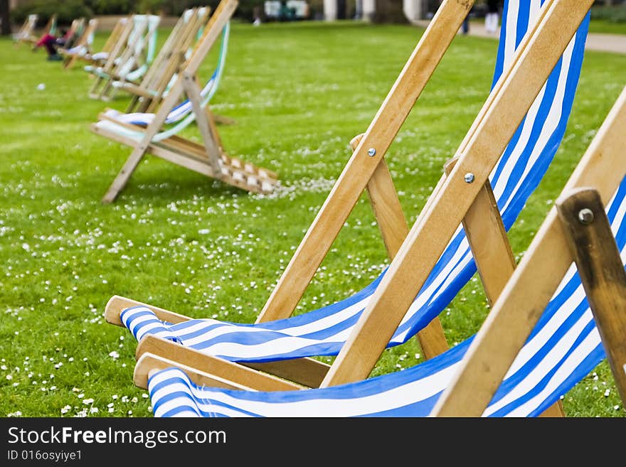 Vacant deck chairs