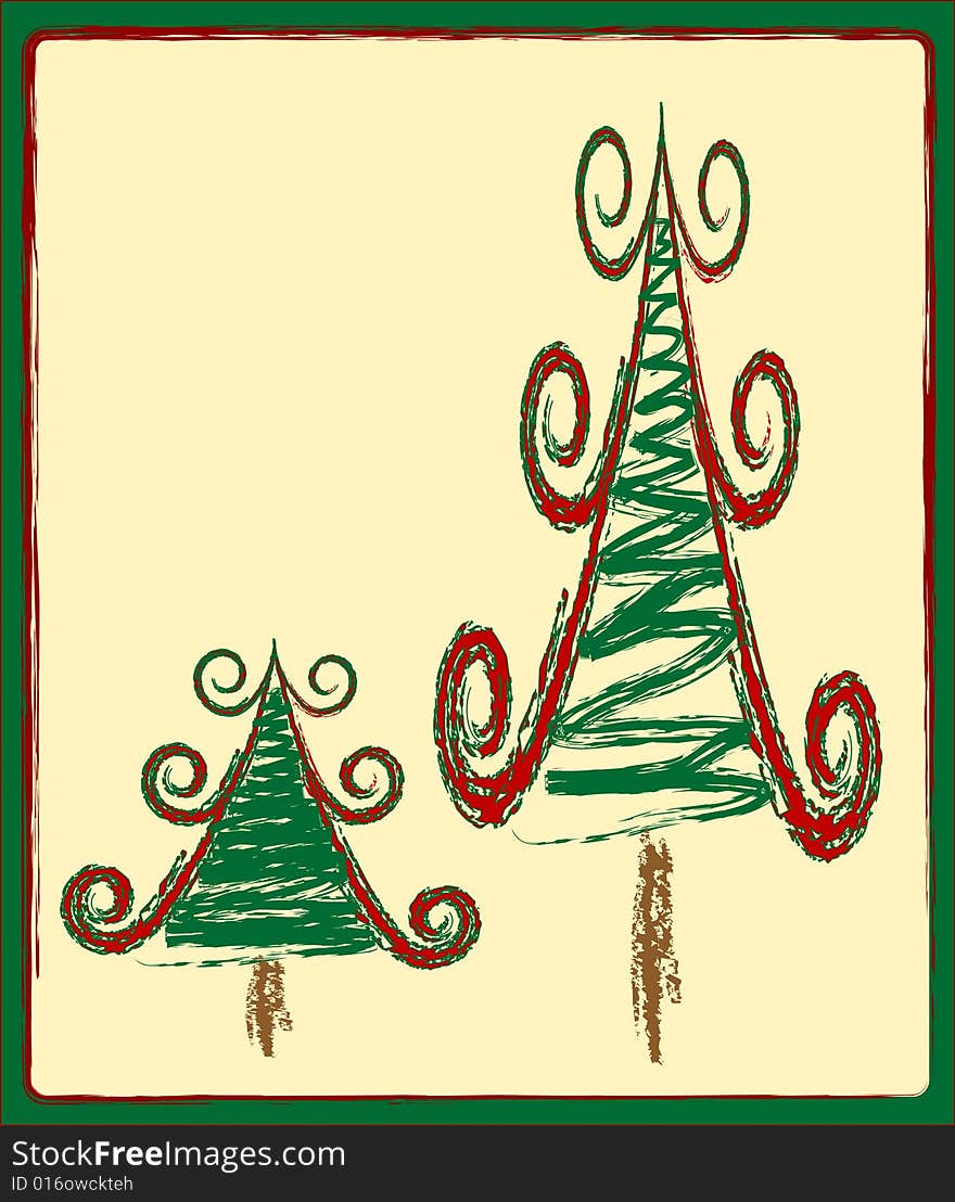 Decorative green Christmas Tree - vector